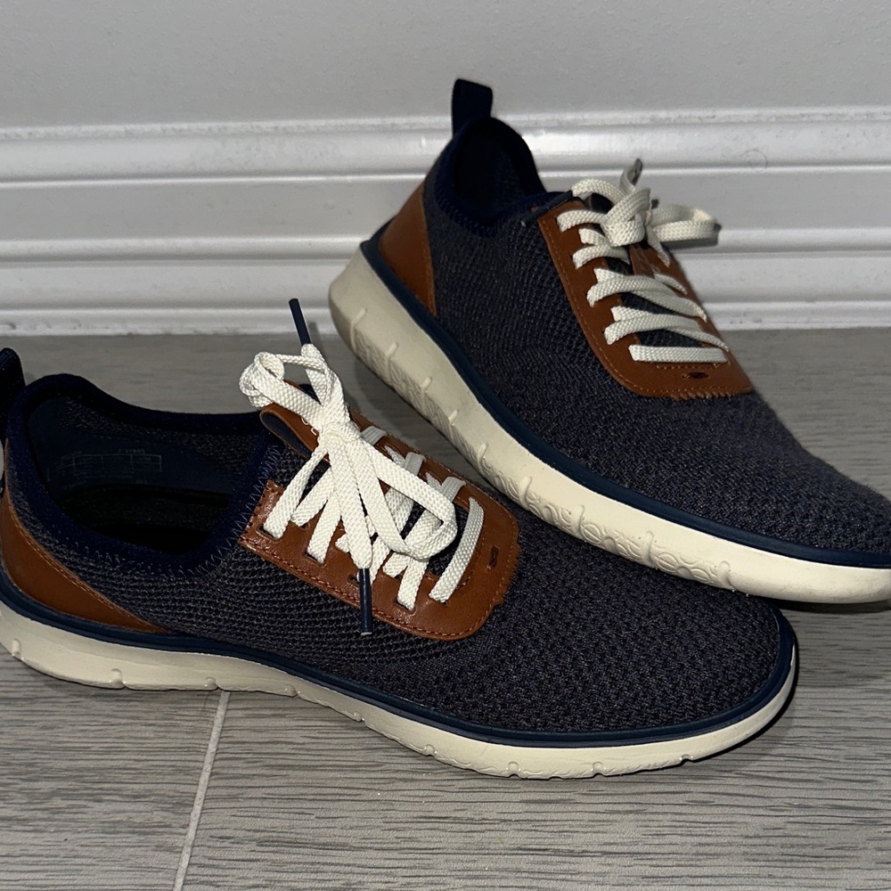 Stylish Cole Haan Zero Navy and Brown Men's Sneakers